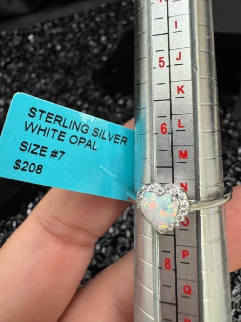 Sterling Silver White Opal Heart Halo Ring Size 7 | 925 Silver | Sparkling CZ